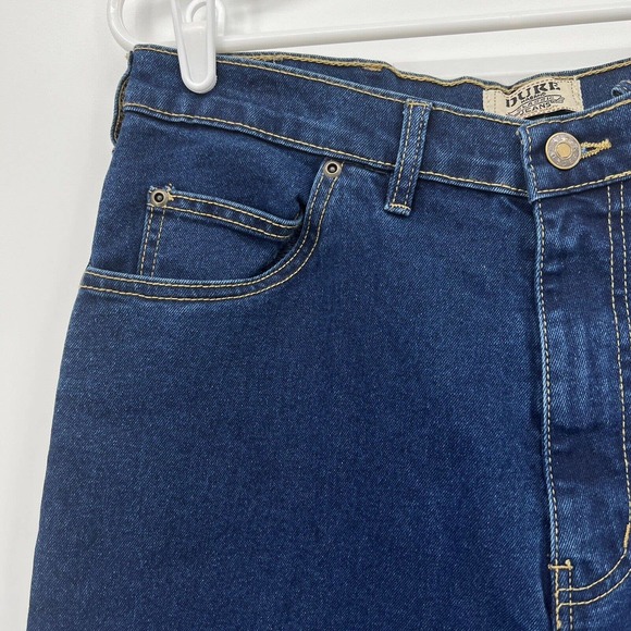 Duke Haband Classic Fit Jeans Men's Size 36 Straight Fit Dark Wash Stretch Denim - Picture 6 of 10